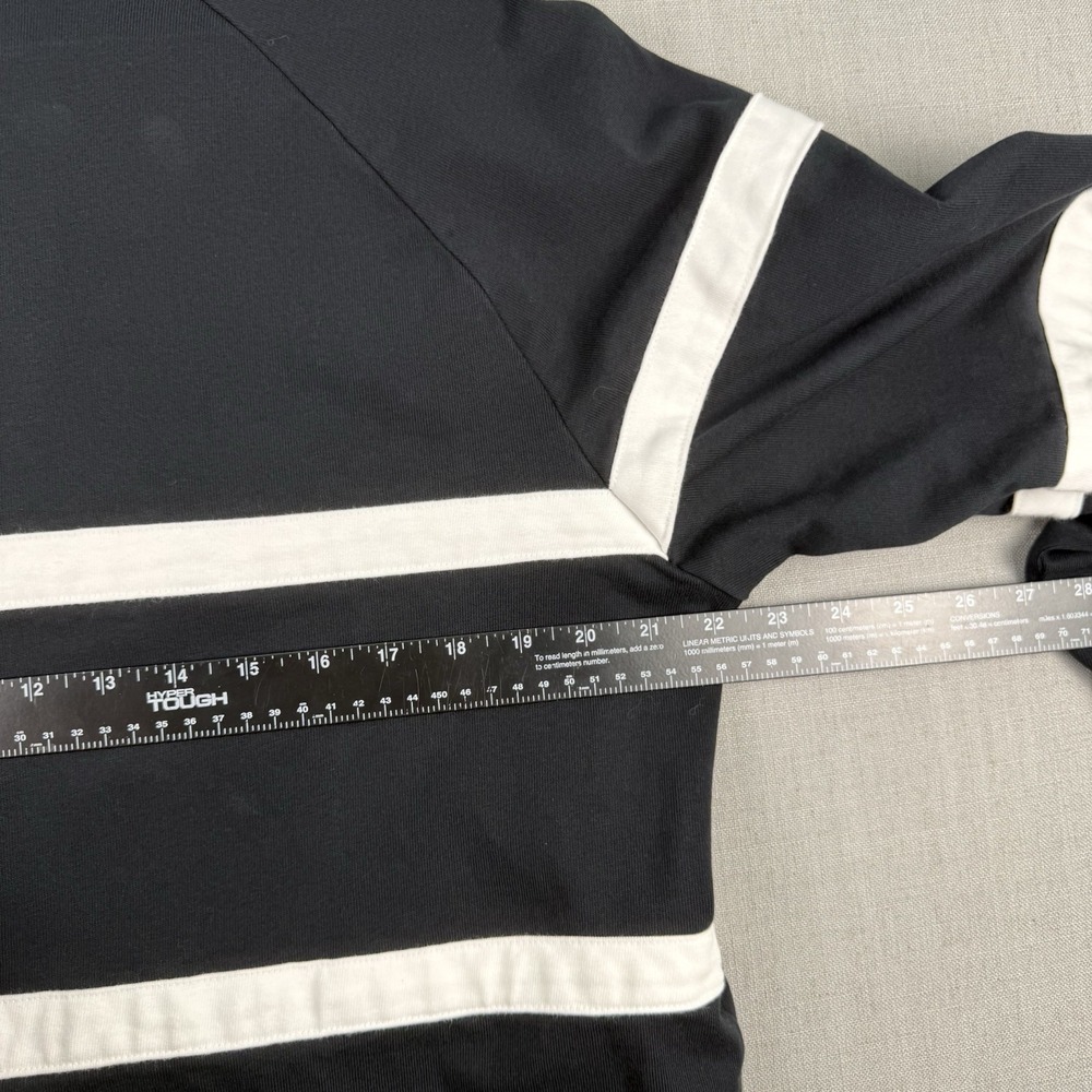 Nike Shirt Men's Size Large Swoosh Rugby Polo Long Sleeve Black White Vintage - Picture 5 of 7